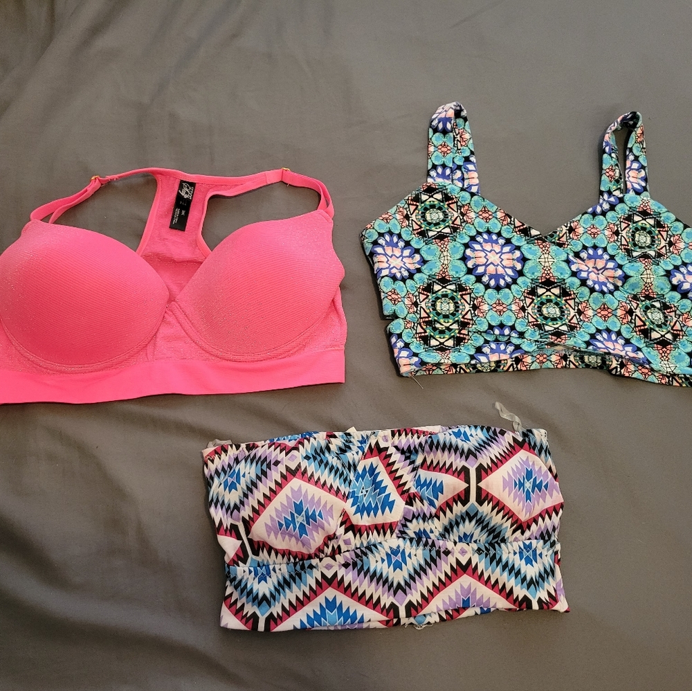 Women's bandeau bra set